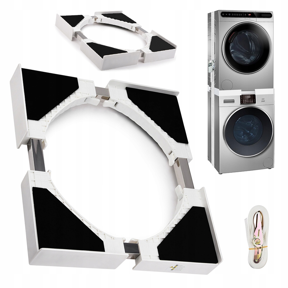 Łącznik Pralki Z Suszarką Stojak Z Pasem Bezpieczeństwa Regulowany 46-66CM