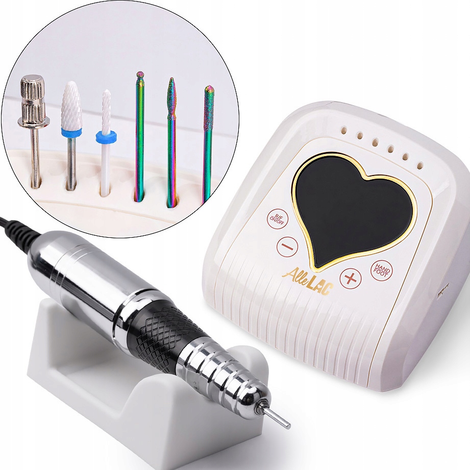 Profesjonalna Frezarka Do Paznokci MOCNA 65W + Zestaw Frezów ALLELAC M16