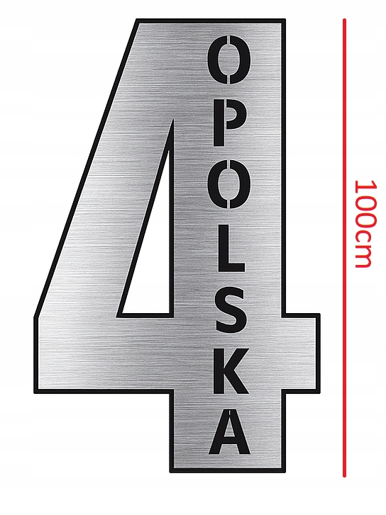 Adresová tabuľa číslica nerezová oceľ 100 cm číslo domu ulica Cnc laser