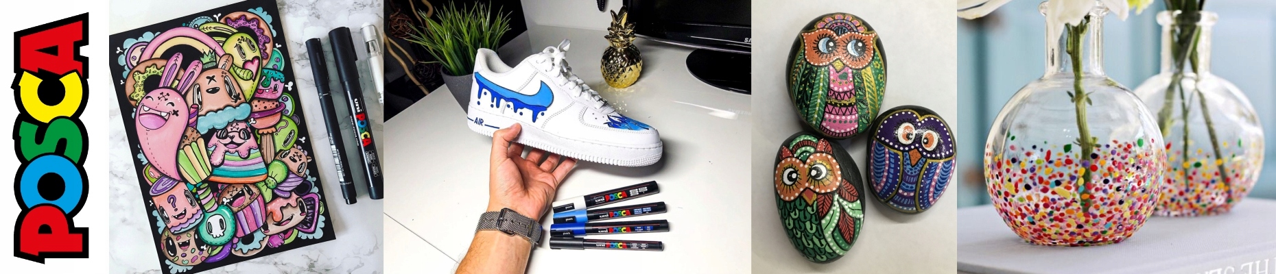 MARKER POSCA PC-5M UNI Z FARBĄ PLAKATOWĄ PAS KORAL Marka Uni Posca