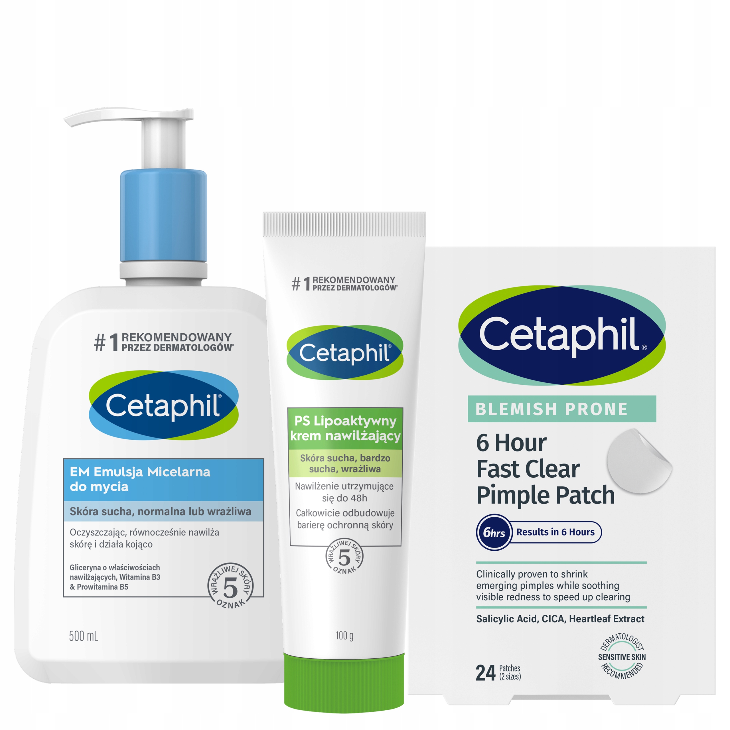 Cetaphil 6 hour Pimple Patch plastry na wypryski Em 500ml Ps