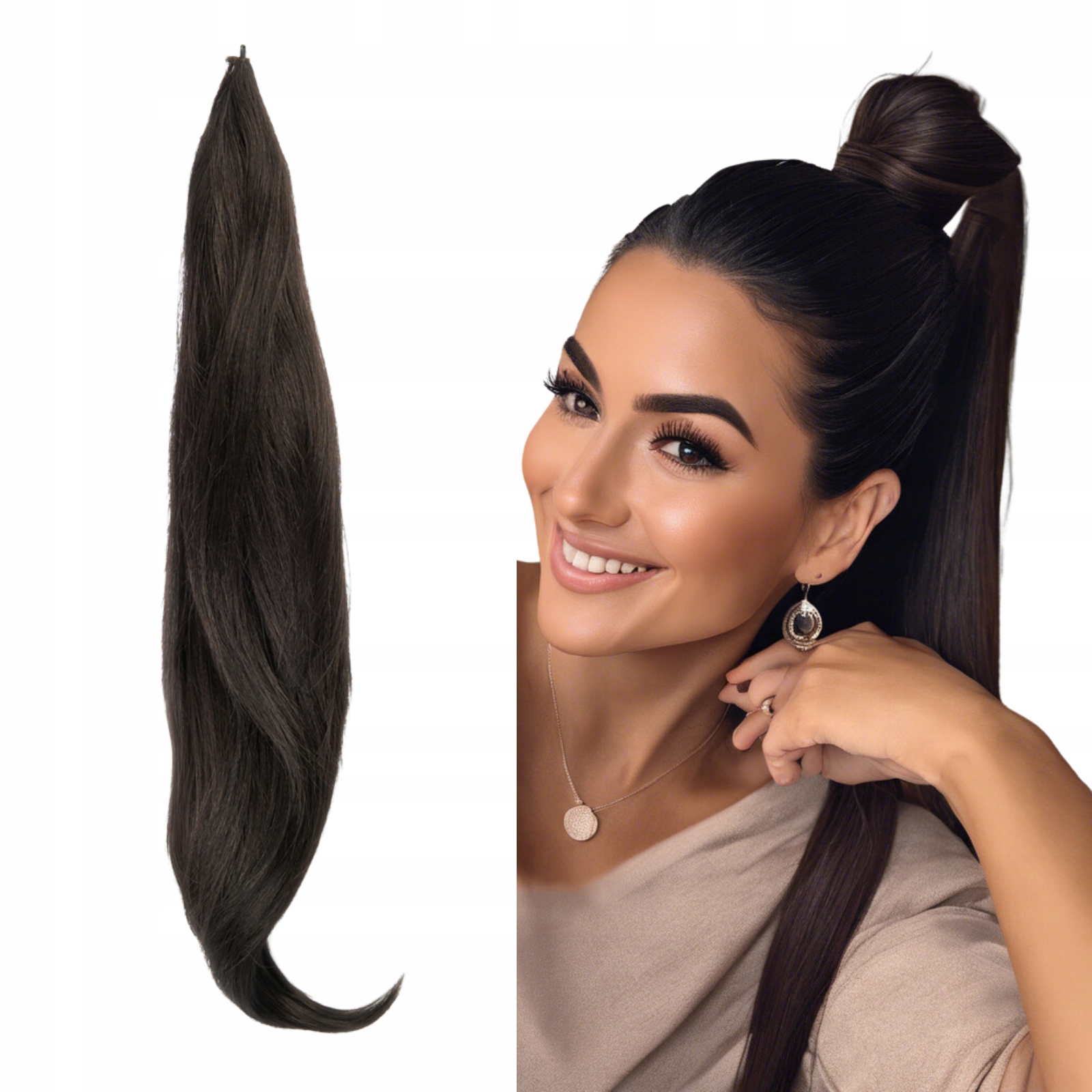 Viralový umělý poník na drátě 75 cm #2 Velmi tmavě hnědý doplněk