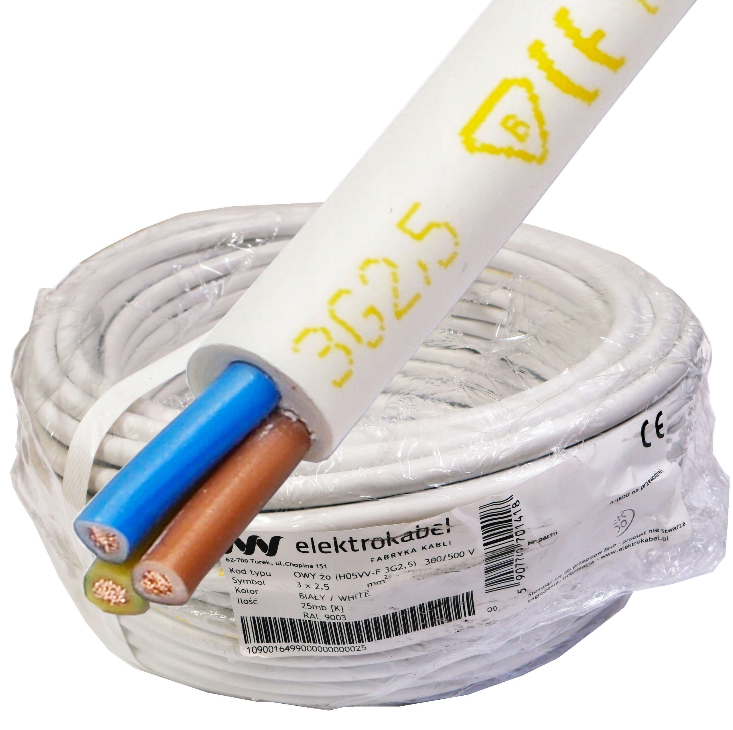 Kábel Owy 3x2,5 mm Linka Cu okrúhla dielňa 25 m