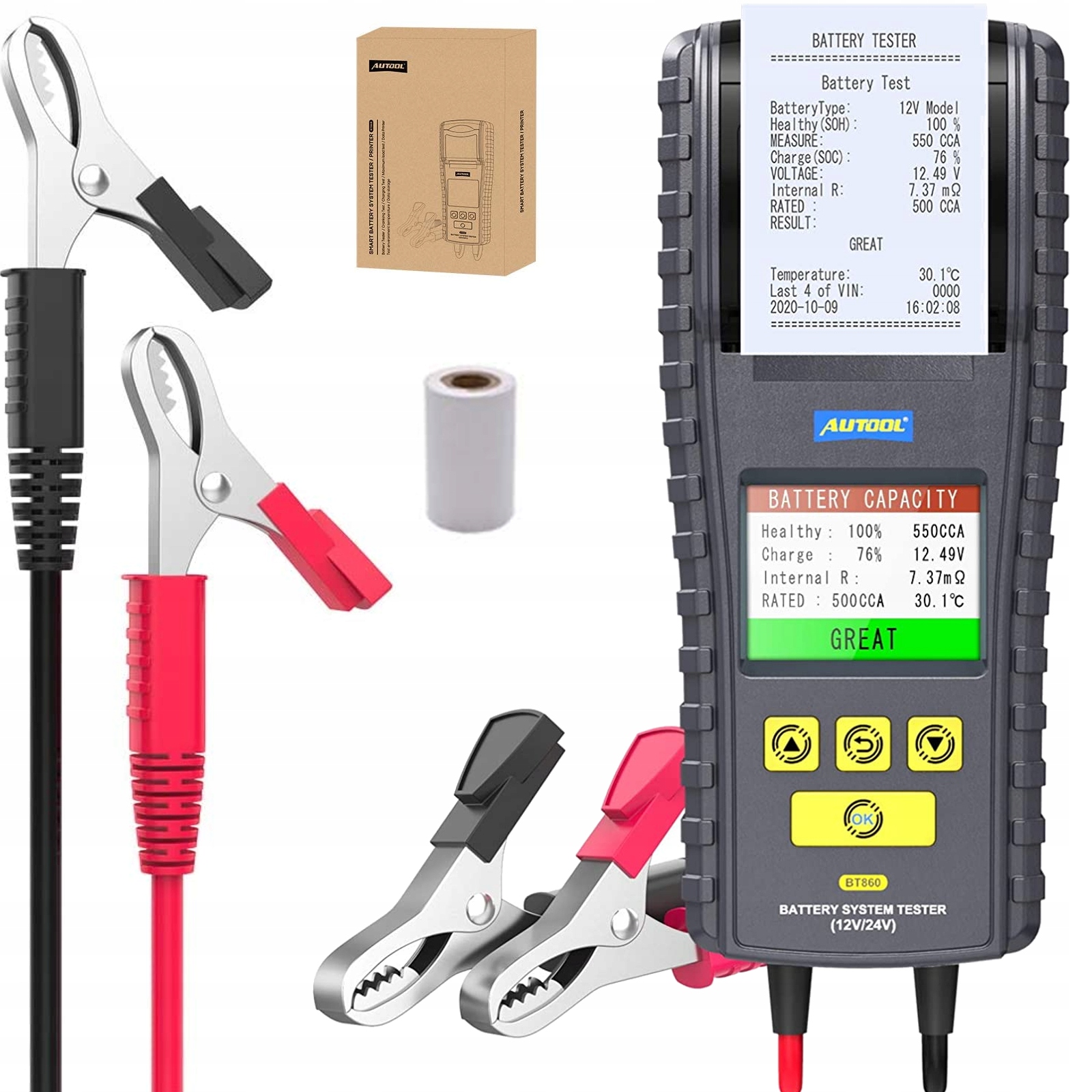 Autool BT860 Tester Pre Batérie Akumulátorov 12V 24V