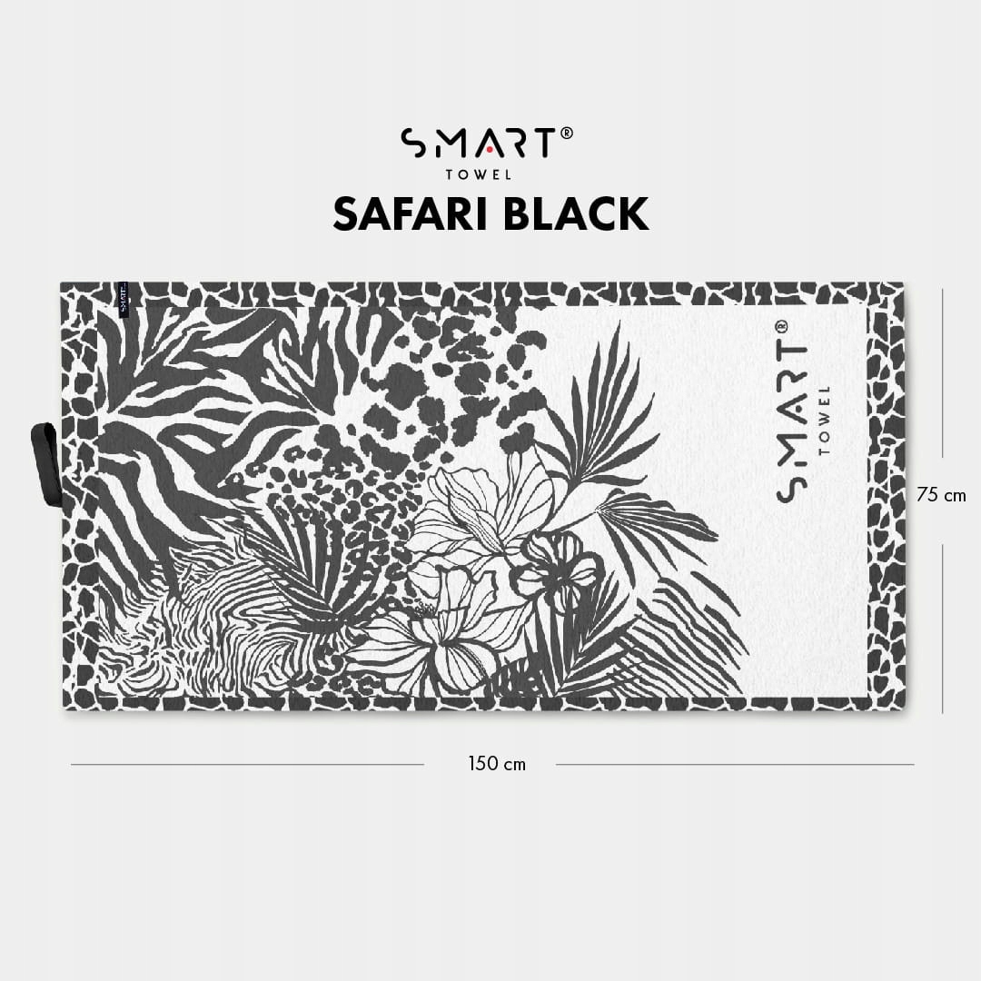 Smarttowel ręcznik bambusowy Safari Black 75x150 cm