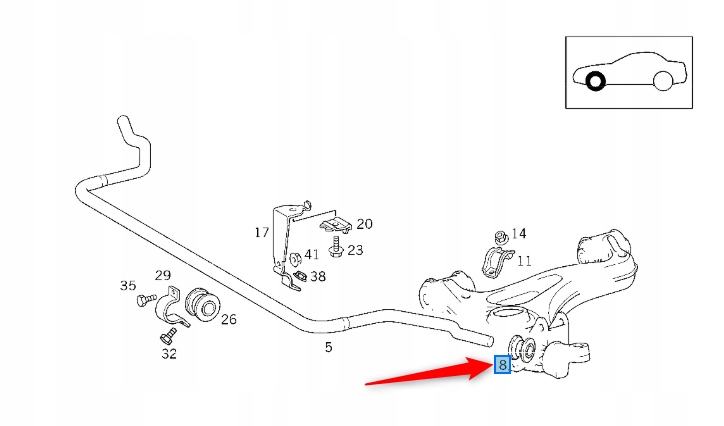 Guma Stabilizátoru Přední Části Mercedes Oe A1243234985