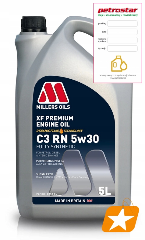 Millers Oils Xf Premium C3 Rn 5V30 5 L