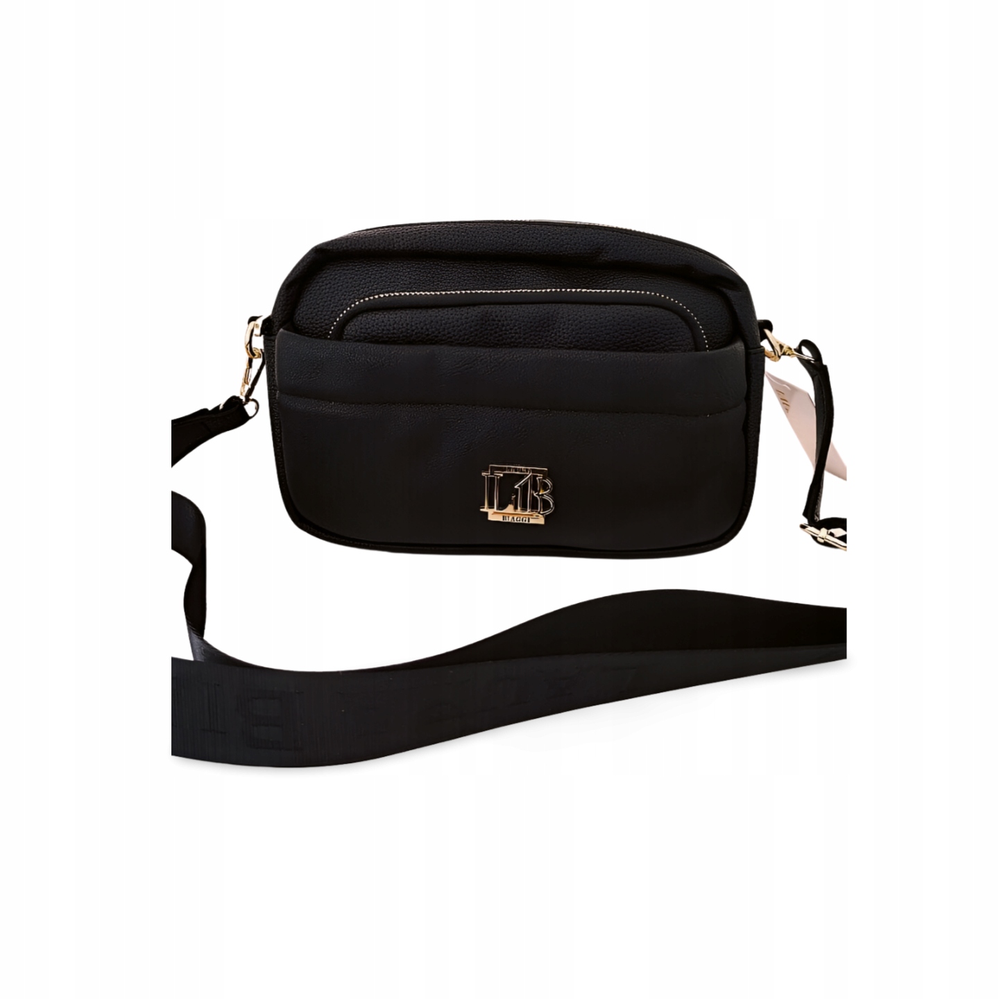 Laura Biaggi kabelka přes rameno černá zip s kapsami