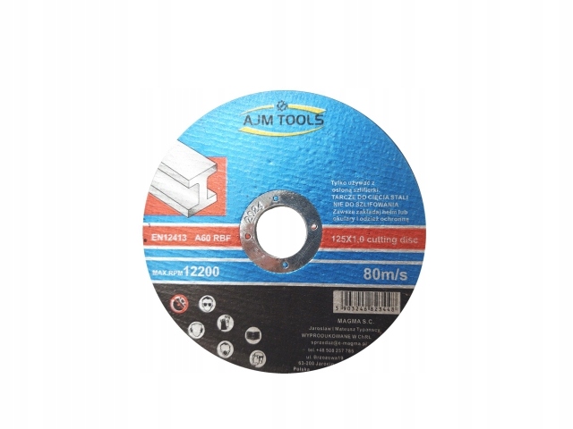 TARCZA DO CIECIA METALU BLACHY RUR PROFILI 125x1,0