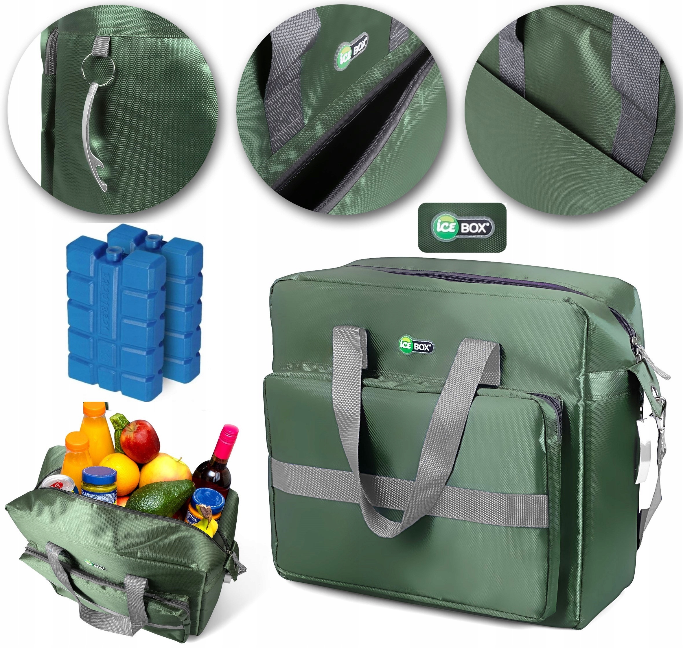 Torba Termiczna Plażowa Piknikowa lodówka Turystyczna Duża 30L Icebox+wkład