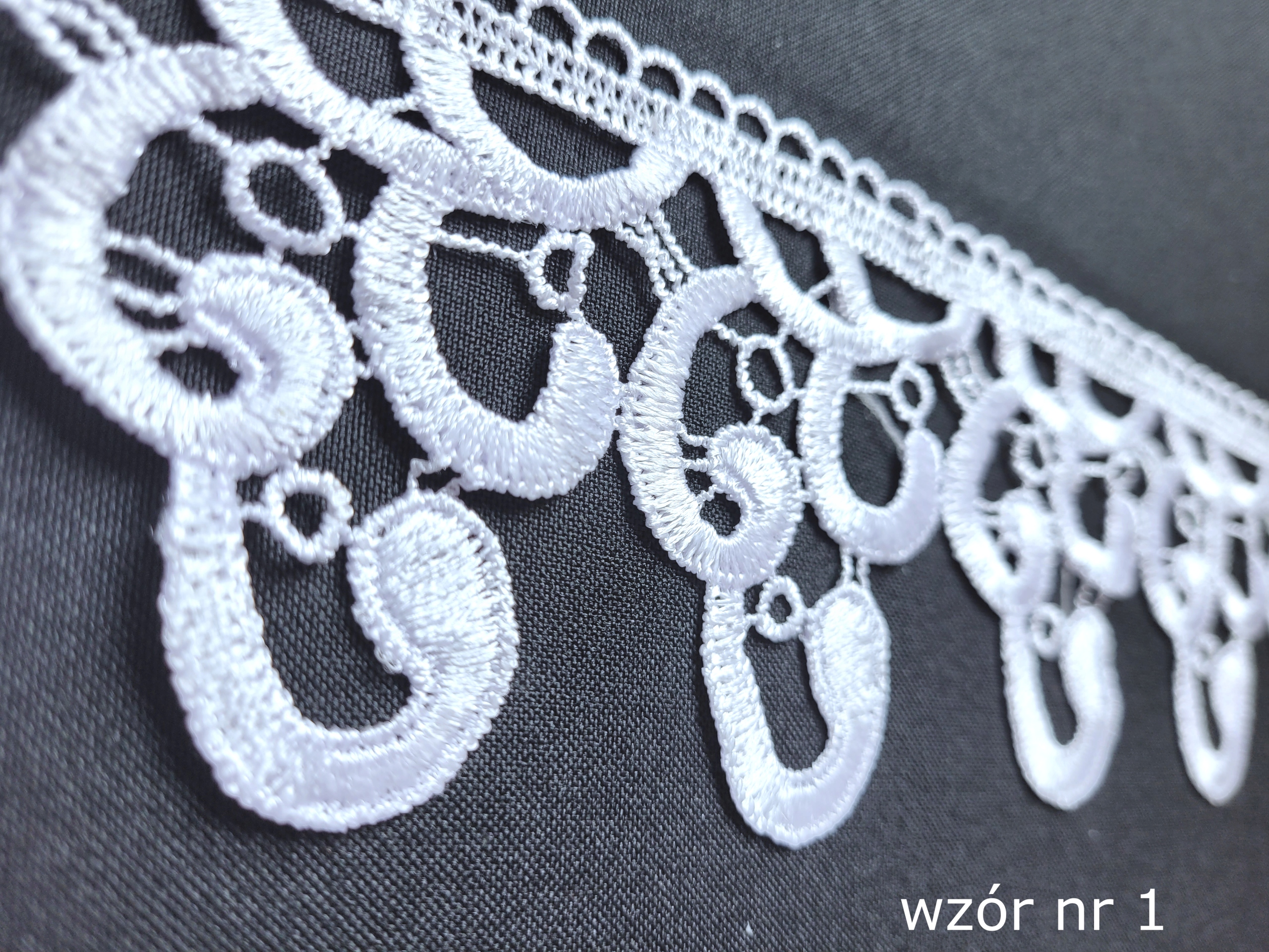 GIPIURA KORONKA DO FIRAN OBRUSÓW 8cm, ROLKA 28mb. Rodzaj koronki