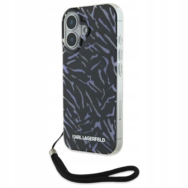 Pouzdro Karl Lagerfeld Zebra With Cord pro iPhone 16 Plus fialové