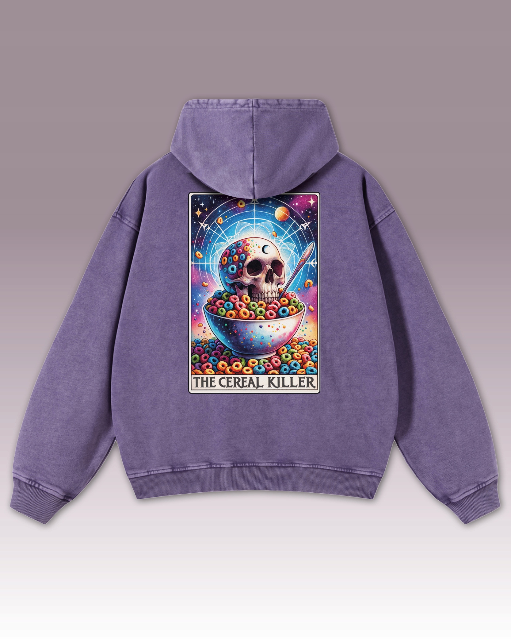 Mikina cereální snídaně The Cereal Killer Lebka Surrealism Fialová XXL