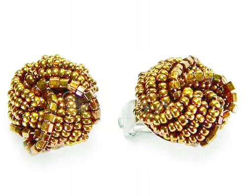 KLIPSY PLECIONE RĘCZNIE W STYLU RETRO Z DROBNYCH KORALIKÓW JABLONEX VINTAGE