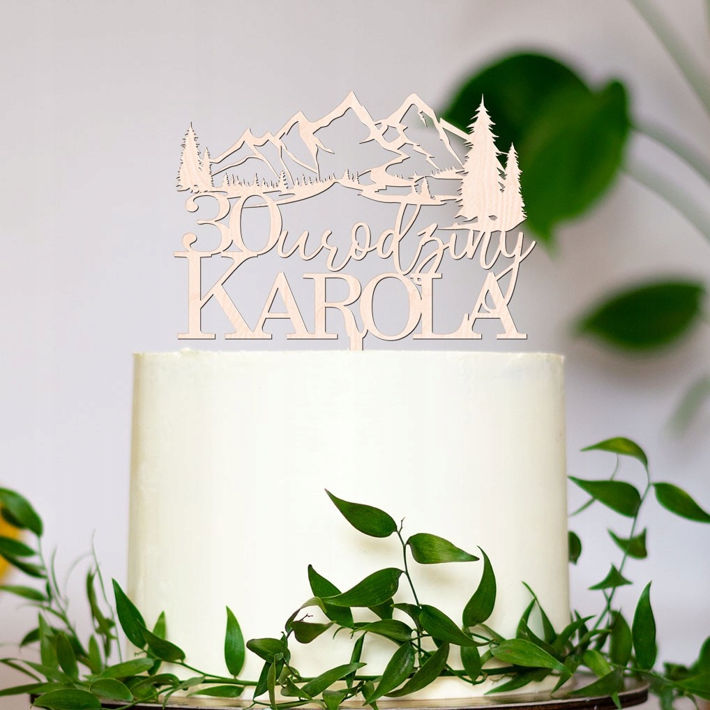 TOPPER GÓRY URODZINY NAPIS NA TORT DEKORACJA LAS Rodzaj ozdoby waflowe
