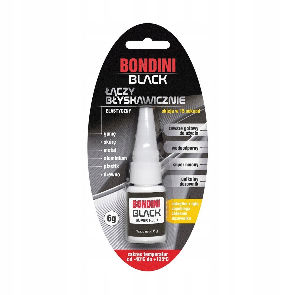 

Bondini Black Elastyczny Klej Błyskawiczny 6g