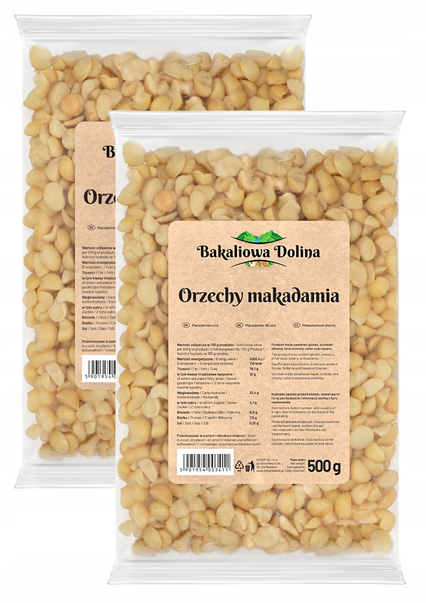 Levně Makadamové Ořechy 1 Kg Půlky Zdravé Přírodní Makadamia Keto