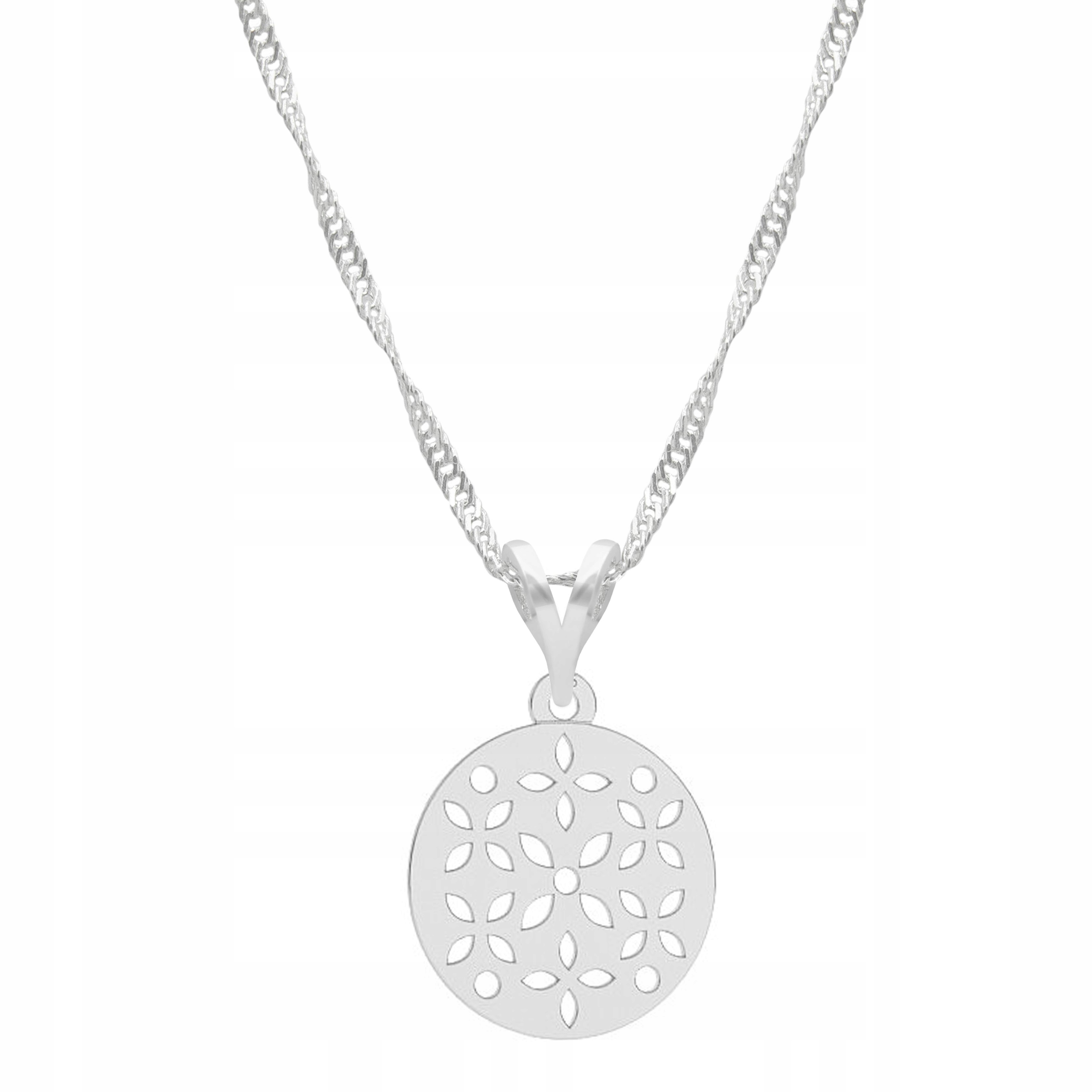 Stříbrný řetízek náhrdelník 925 Květ Květina