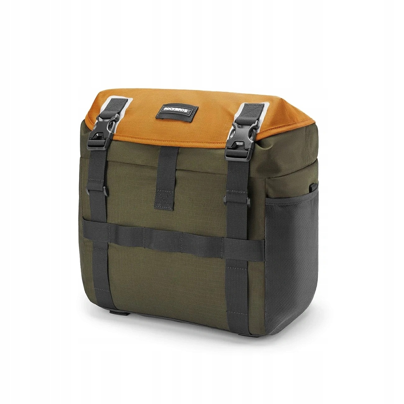 Torba rowerowa Rockbros W019 13,5–24 L zielono-pomarańczowa