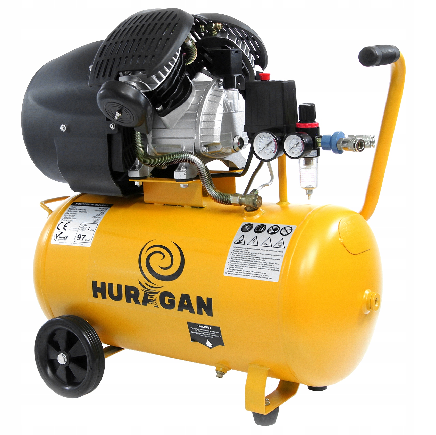 KOMPRESOR OLEJOWY SPRĘŻARKA 50L + ZESTAW + OLEJ Kod producenta M88002