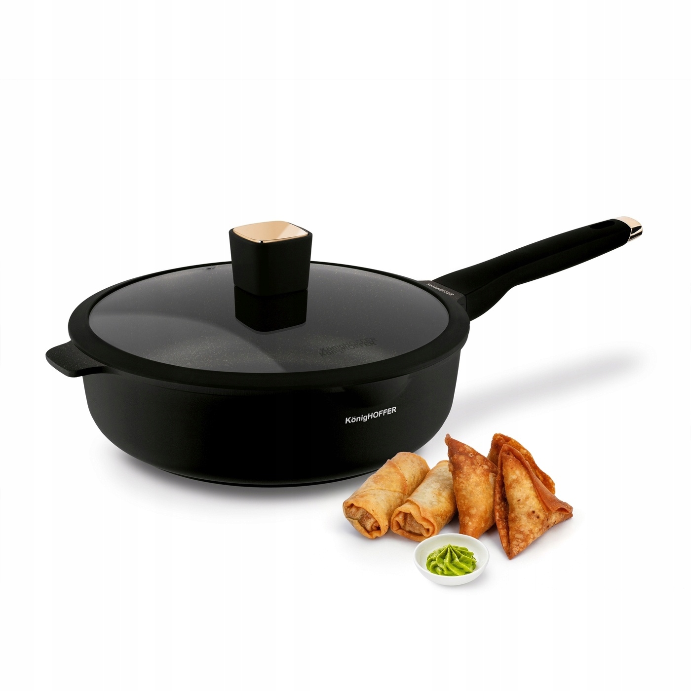 Patelnia Konighoffer Black Rose 28 cm non-stick z pokrywką