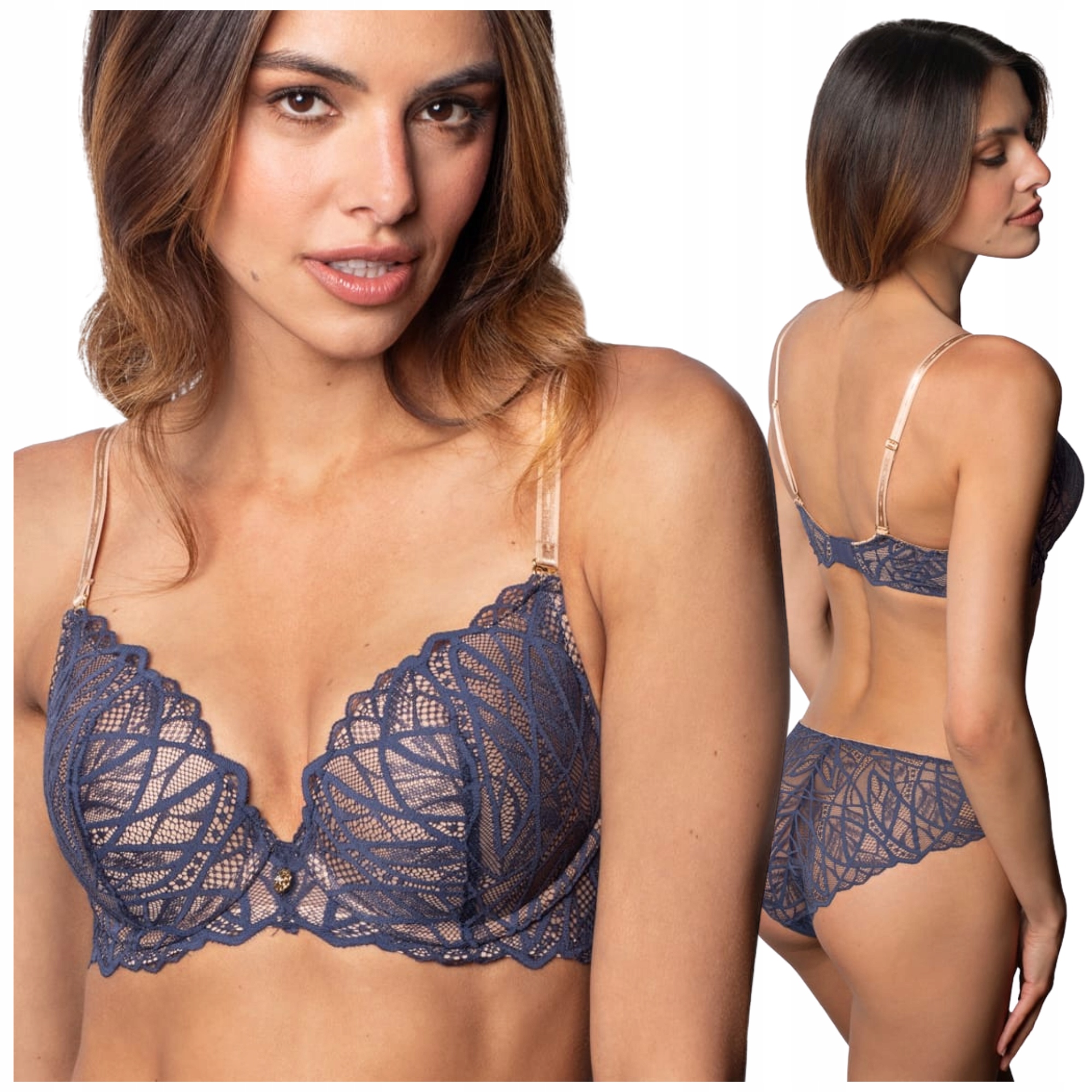 Podprsenka zvětšující poprsí, krajková podprsenka Agio Push Up DB-9341 80D