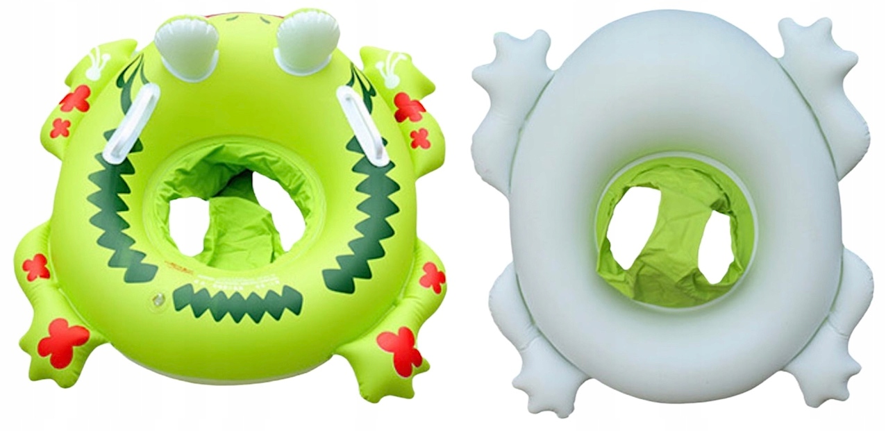 DMUCHANE KOŁO DO PŁYWANIA Z SIEDZISKIEM DLA NIEMOWLĄT ŻABKA ŻABA Kolor dominujący odcienie zieleni