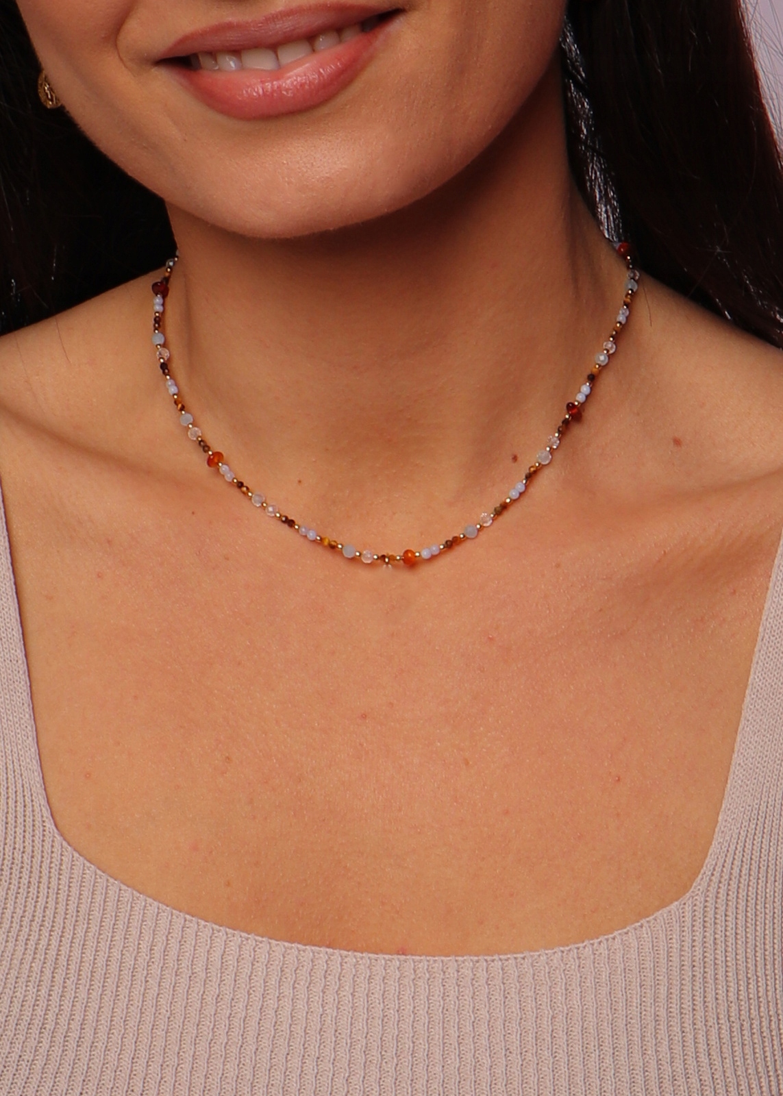 Náhrdelník Znamení zvěrokruhu Blíženci Přírodní kameny