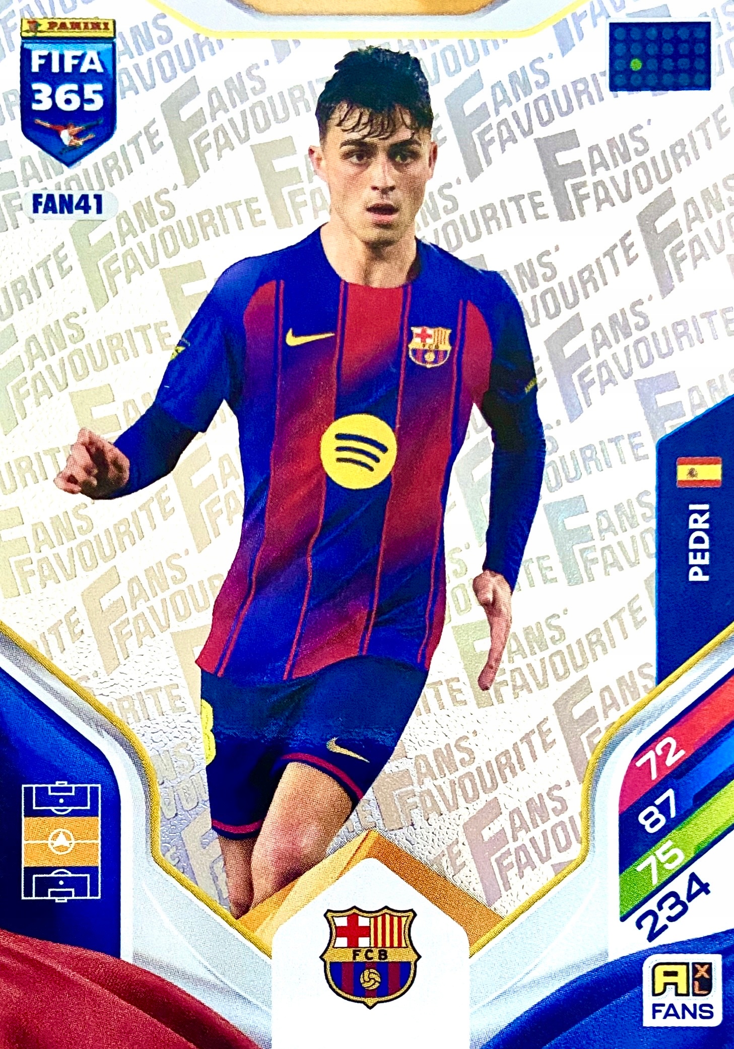 Panini Fifa 365 2026 Fans Favourite FAN41 Pedri Barcelona