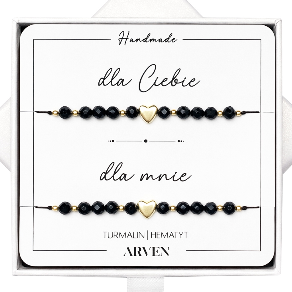Bransoletka Dla Przyjaciółek Zestaw Turmalin Serce Przyjaźni