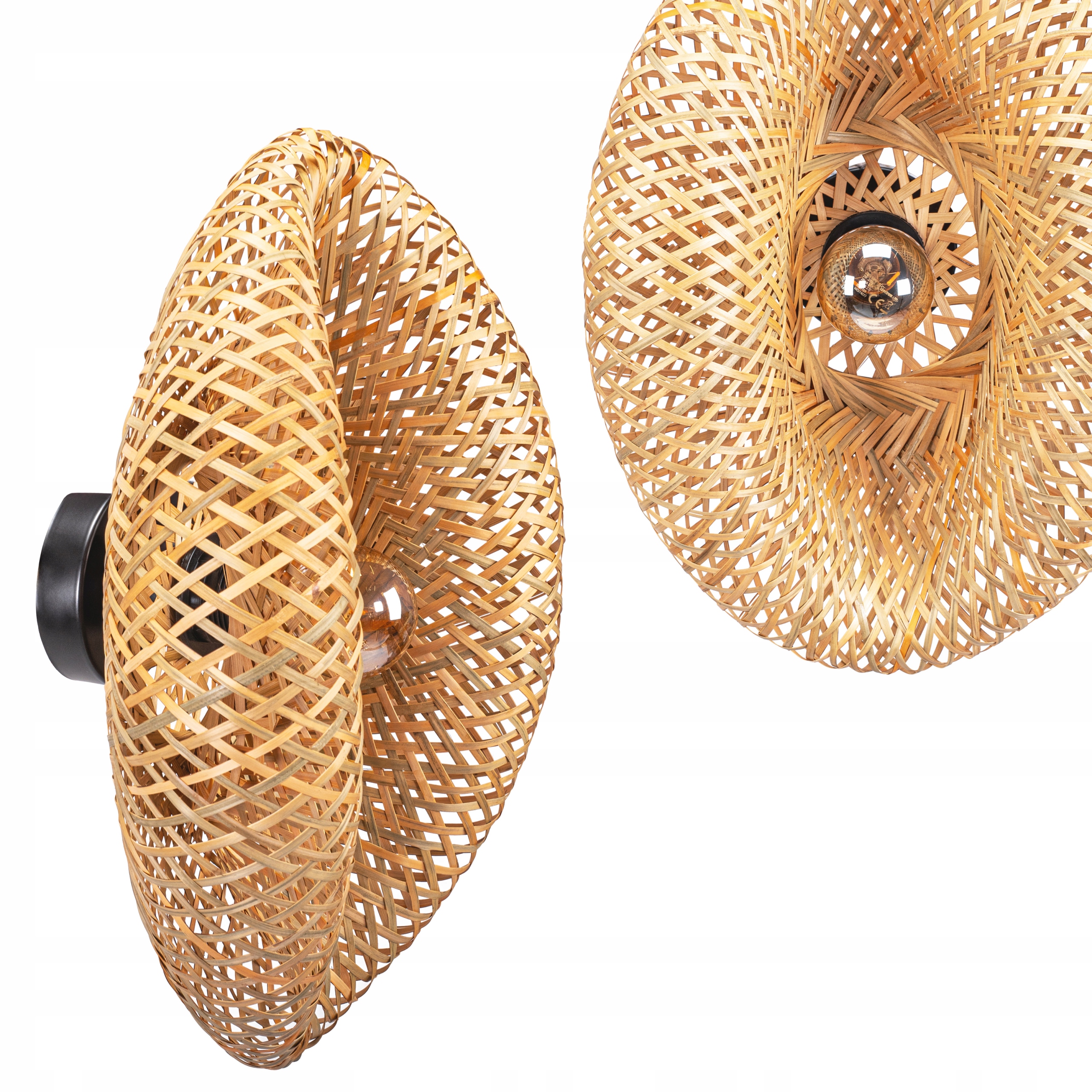 Nástenná Lampa Pletená Bambusová Natural Boho