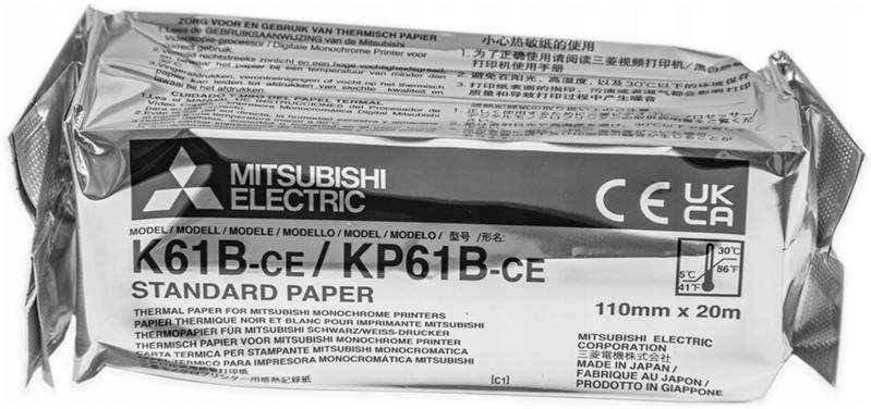 4 x Papier Do Videoprintera Usg Mitsubishi K-61B/ KP61B 110MM X 20M Matowy