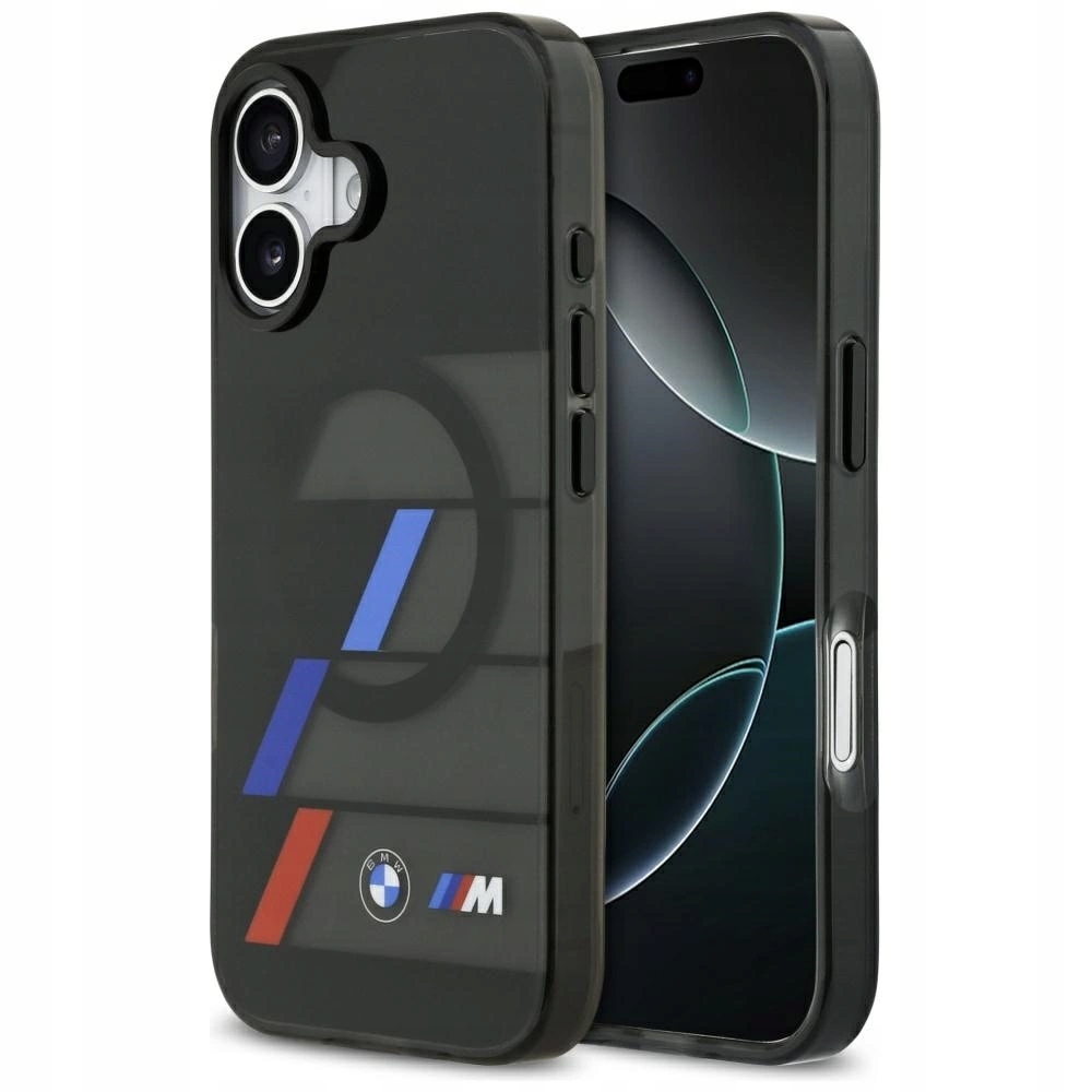 Pouzdro Bmw M IML Metal Buttons Tricolor Lines MagSafe pro iPhone 17 černé