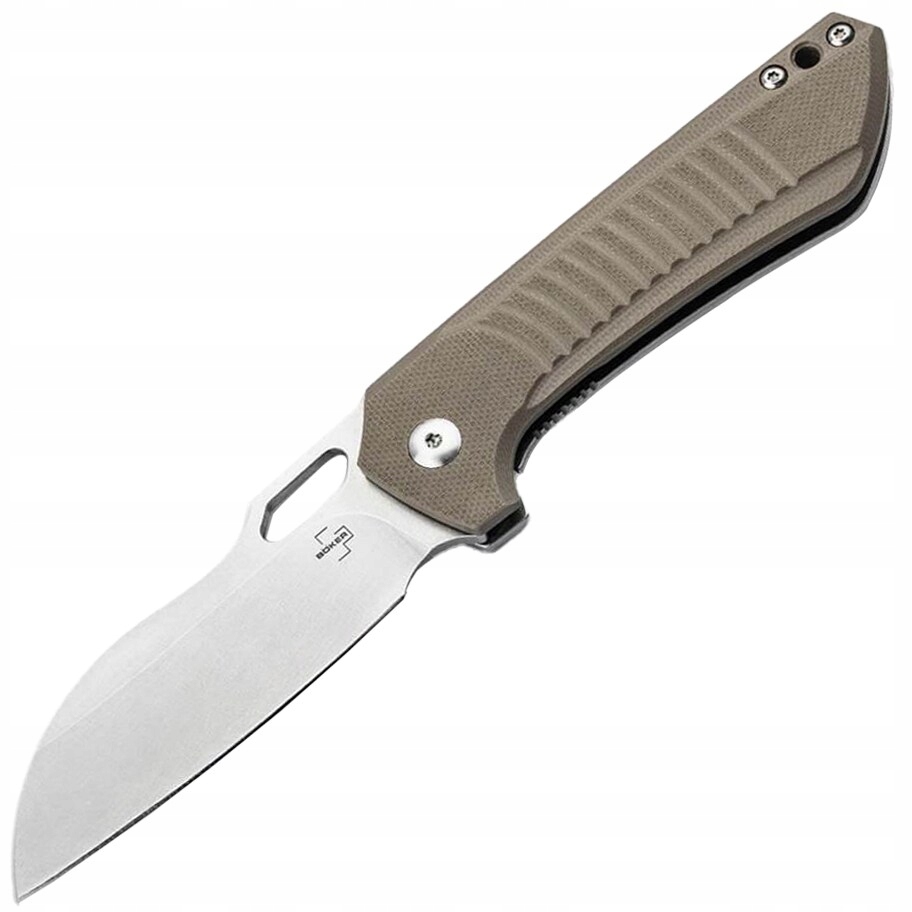 Zavírací Nůž Boker Plus Swoopy Nitro-V Wharncliffe Sand Brown Edc s klipem