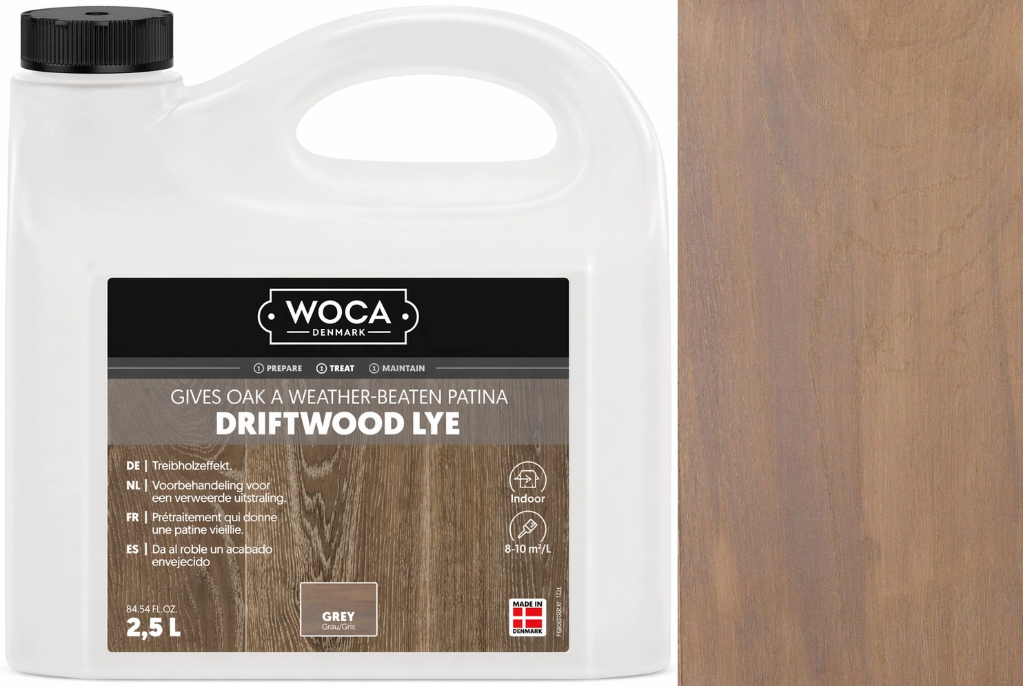 Woca Driftwood Lye Grey 2,5L sivý starnúci lúh na dubové drevo