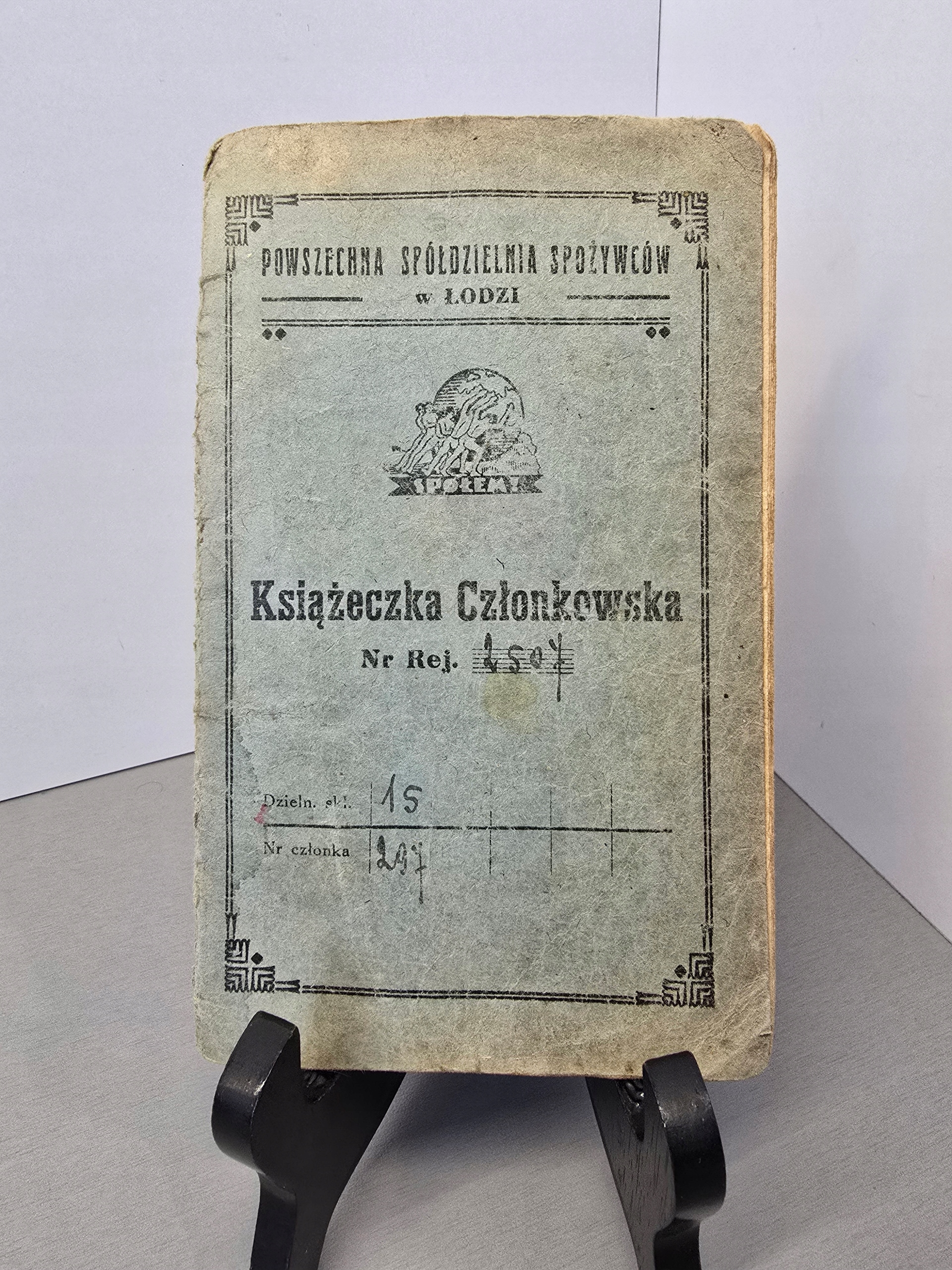 SPOŁEM książeczka członkowska 1939 roku