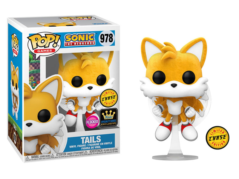 Exkluzivní figurka Tails Funko Pop 978 Chase Flocked Sonic The Hedgehog