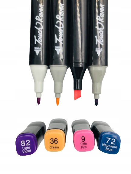 PRO TOUCH MARKERY PISAKI 60 kolorów DWUSTRONNE Kolor Wielokolorowy