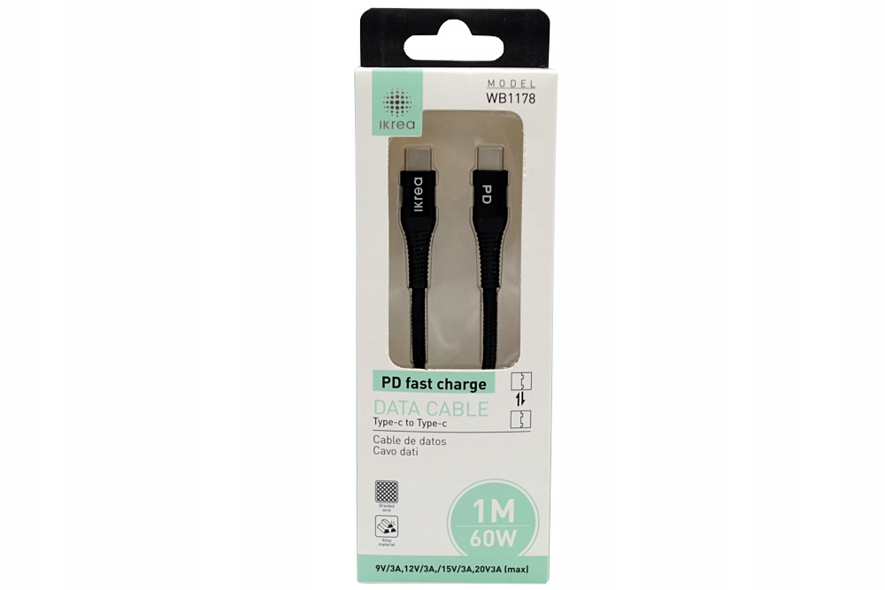 

Kabel C do C Typ C na Typ C Pd 60W Sznurek 20V 3A