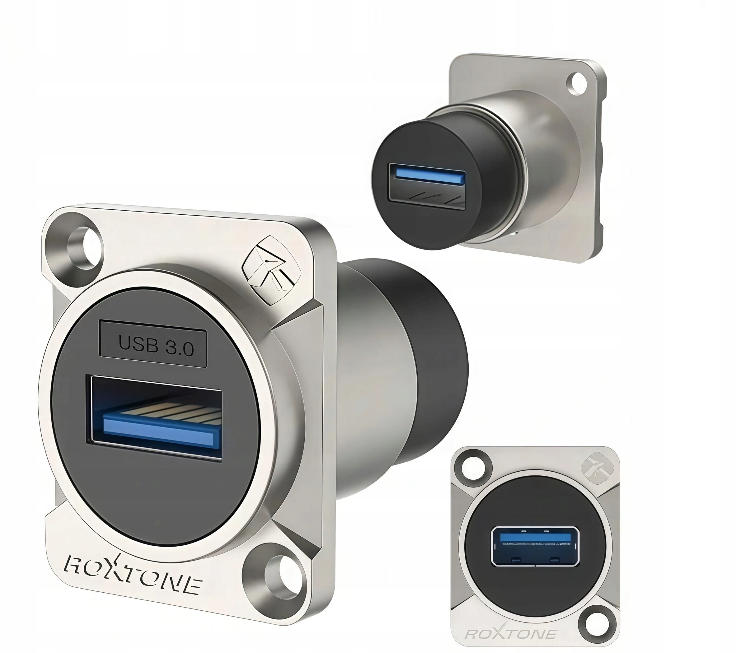 Gniazdo USB 3.0 Panelowe Tablicowe do Zabudowy 2x Typ A Montażowe