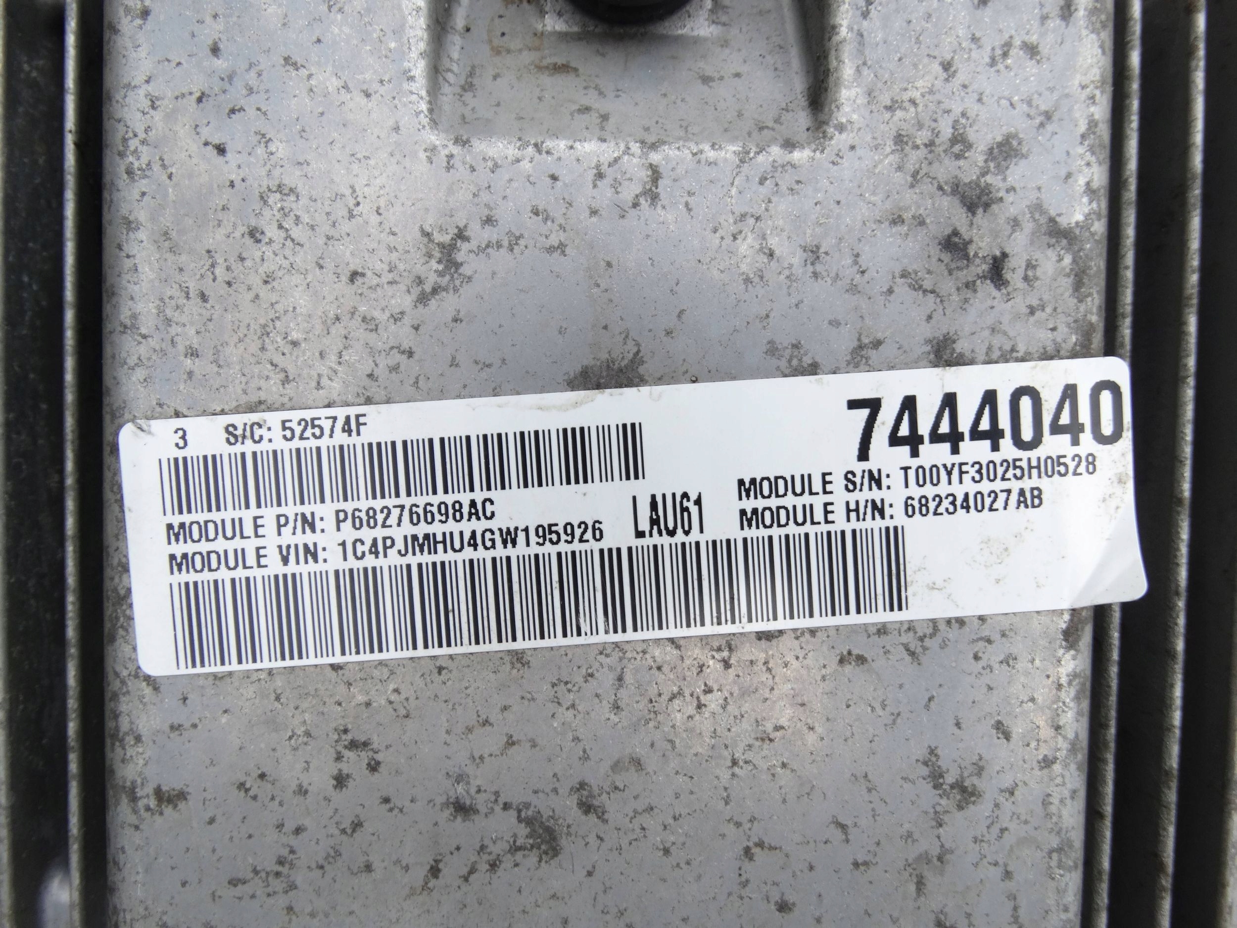computer control unit of the engine 68234027AB JEEP CHEROKEE V KL 2.2 CRD