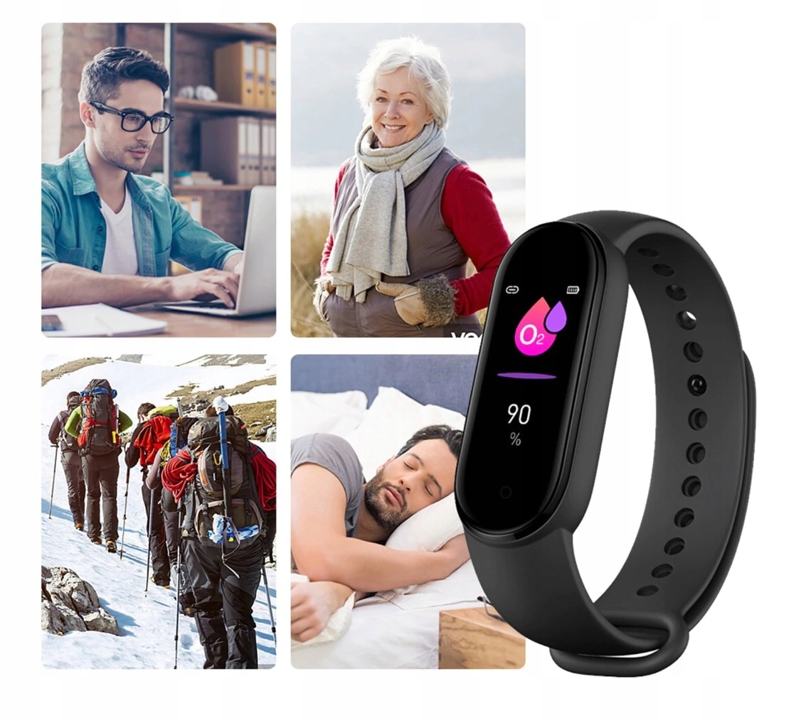 SMARTBAND M6 ZEGAREK SMARTWATCH DAMSKI MĘSKI DLA DZIECI BAND OPASKA SPORT Transmisja danych 5G