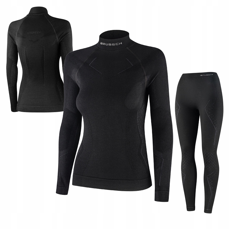 Ciepły komplet damski termoaktywny Brubeck Extreme Merino bielizna wełna XL