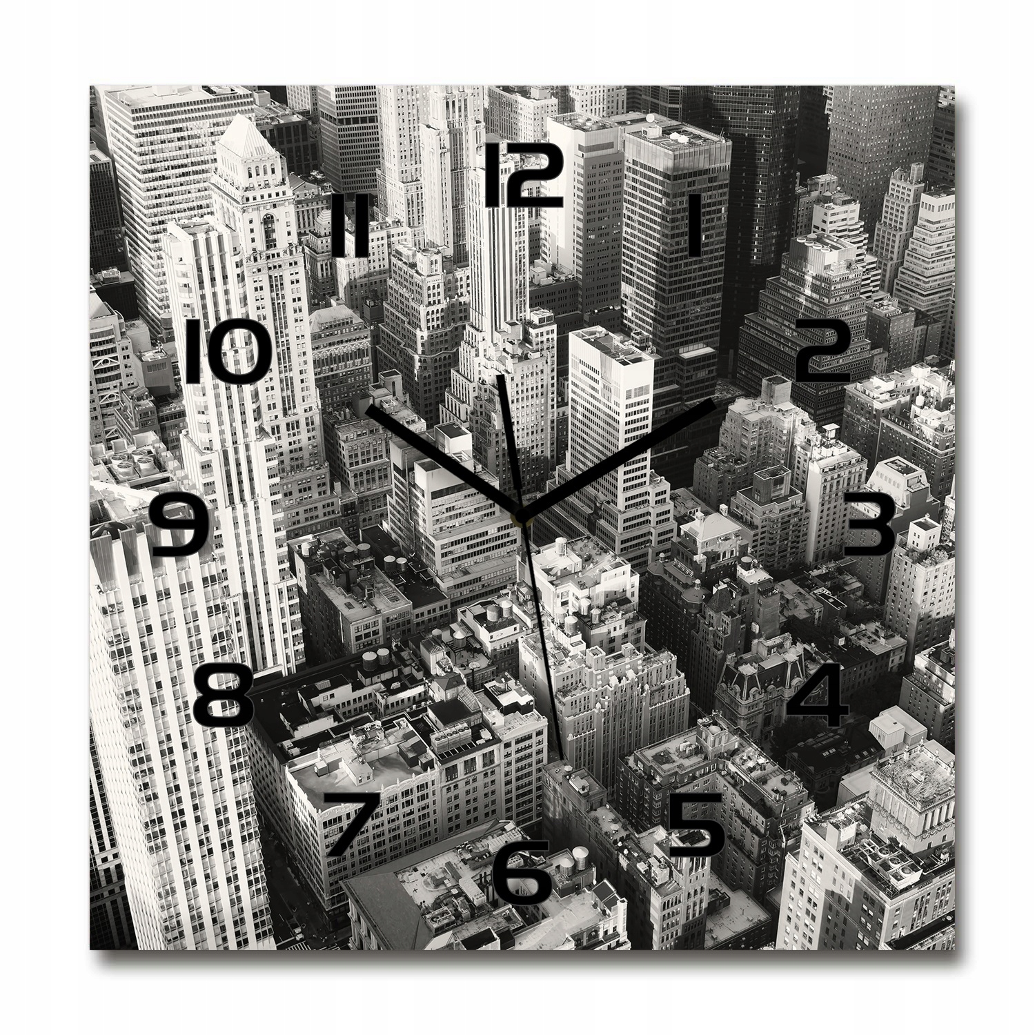 

Cichy szklany zegar Nowy Jork lot ptaka 60x60 cm