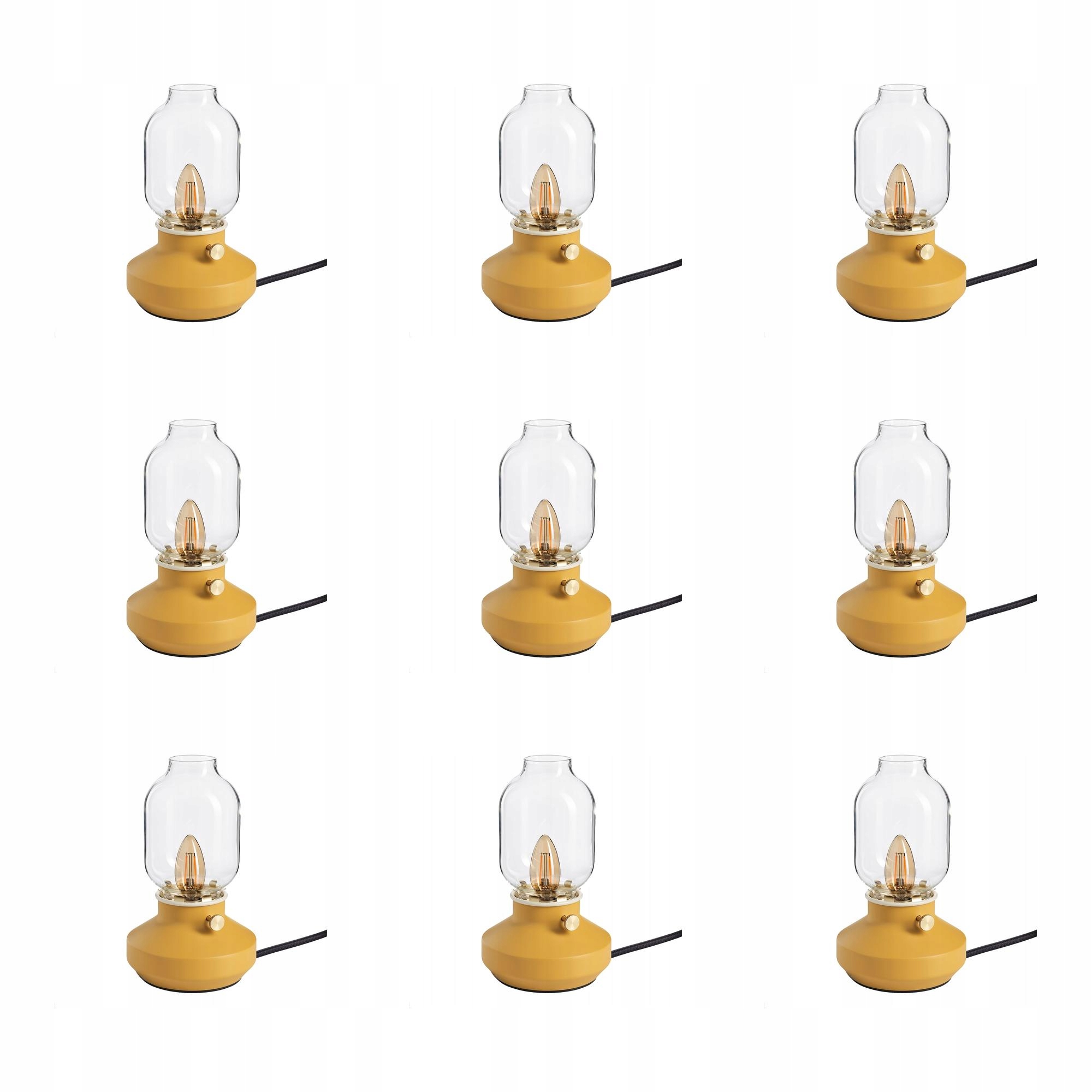 9 ks Stolní lampa Tarnaby tmavě žlutá, 25 cm, zatemňovací
