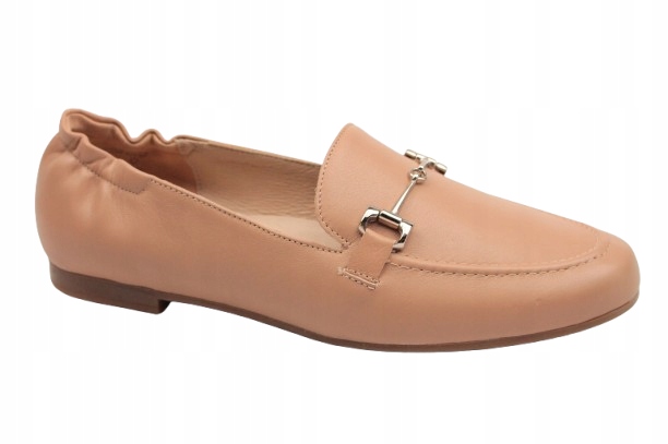 Polobotky Mokasíny Ryłko Relax R1R81__ _9TFF 36 Béžová Kinga se zlatou ozdobou