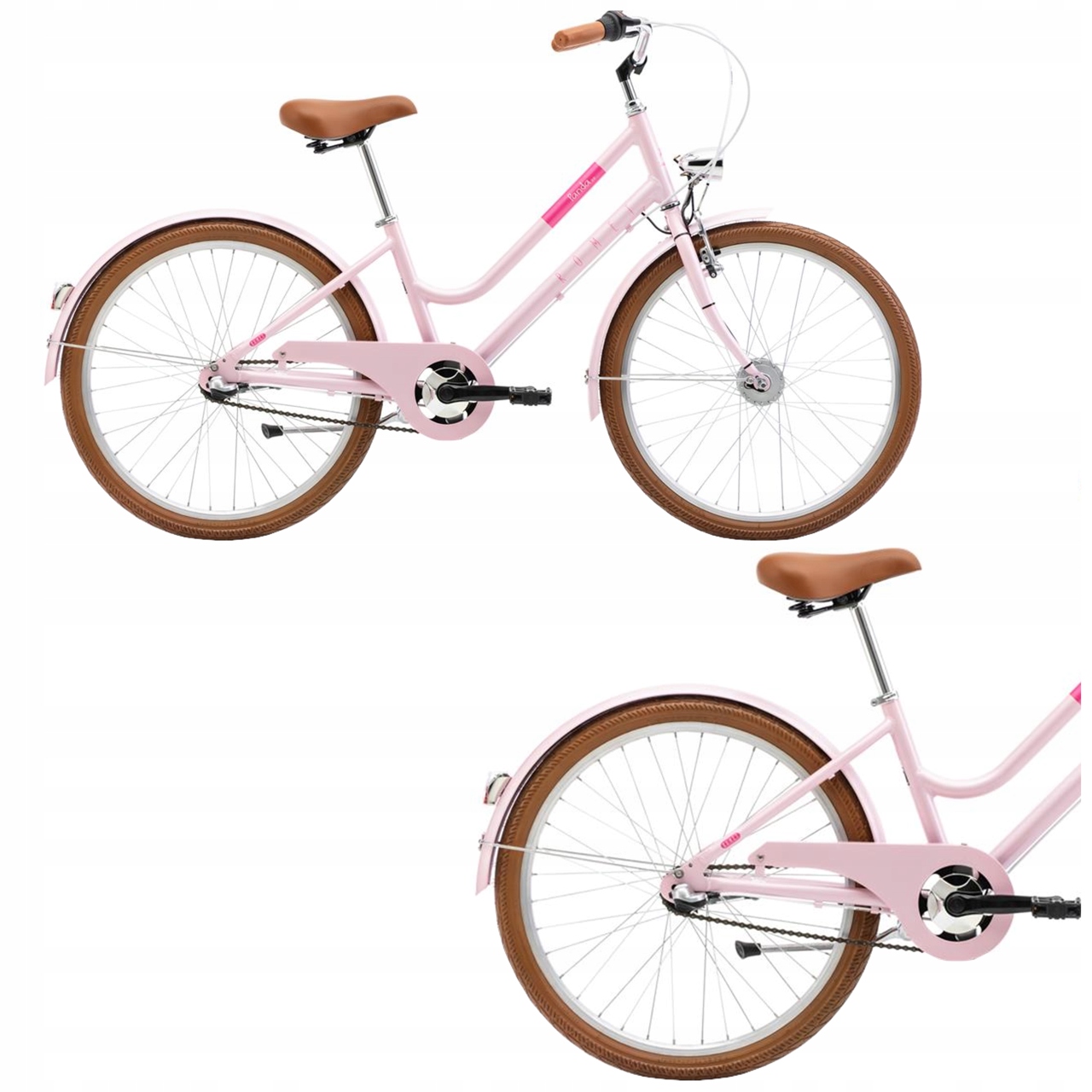 Kolo 24 Pro Dívku Městské Romet Panda Shimano Patka Osvětlení