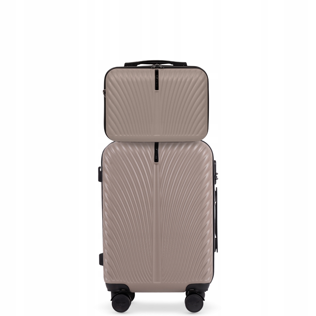 Příruční sada kufřík Swan Beige a kabinového kufru Swan Beige