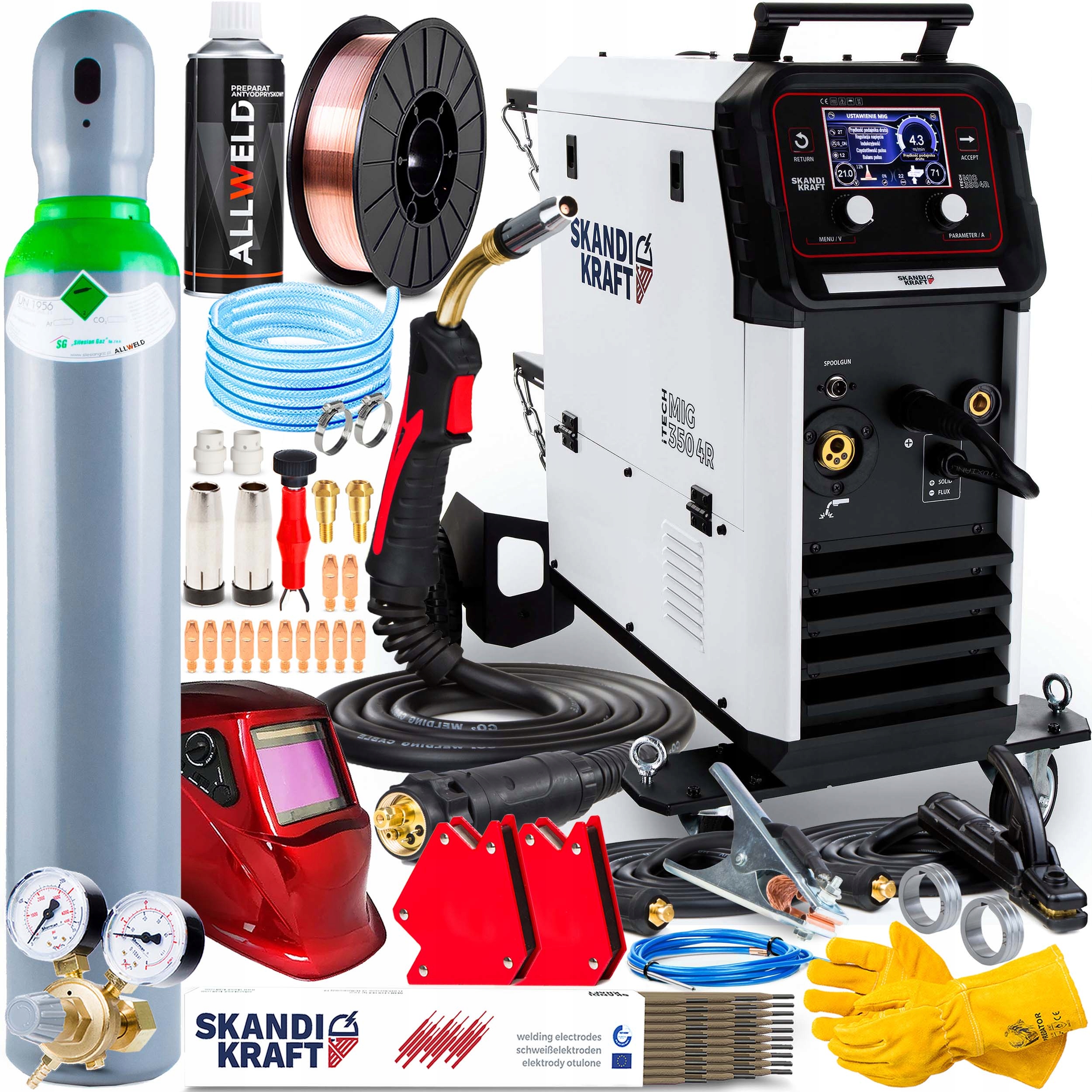 Poloautomatický Svařovací Stroj Skandi Kraft Mig 350 Mma Tig 400V 350A 4R Puls Auto