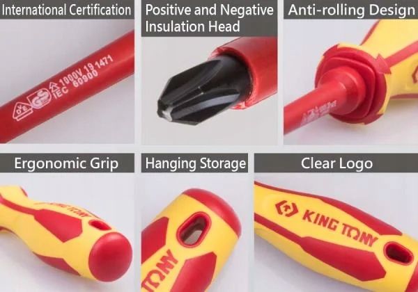 ZESTAW WKRĘTAKÓW IZOLOWANYCH 7 cz. KRZYŻAK PH No.1, No.2, No.3, PŁASKIE 4 X Liczba elementów zestawy